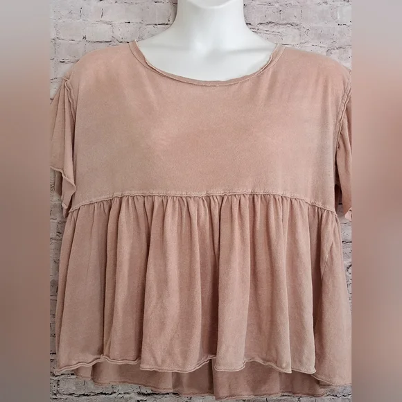 We The Free Babydoll Top 100% Cotton Large Blush - Picture 5 of 14